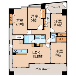 アスウェル勝川の物件間取画像